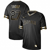 Angels 27 Mike Trout Black Gold Nike Cooperstown Collection Legend V Neck Jersey Dzhi,baseball caps,new era cap wholesale,wholesale hats